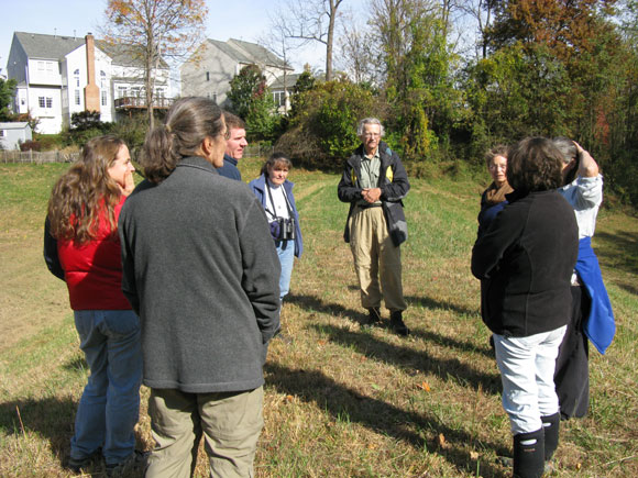5 - Jim explains that the stormwater pond upstream of the site overflows during heavy rains